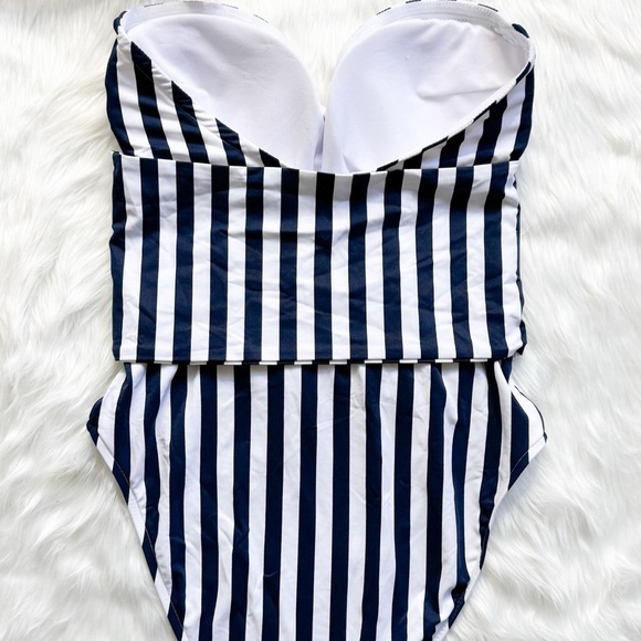 We Wore What striped tie front swimsuit
Navy stripes - Picture 3 of 4
